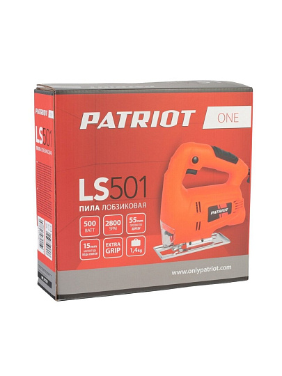Лобзик электрический Patriot, LS501 The One, 500 Вт, дерево 55 мм, сталь 6 мм, маятниковый ход, регулировка оборотов