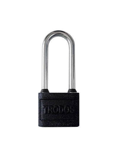 Замок навесной Trodos, ВС-HG45-40L, 210243, навесной, цилиндровый, черный, 40 мм, 3 ключа