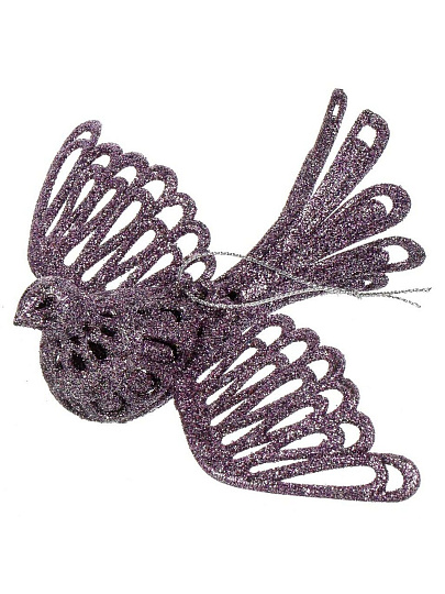 Елочное украшение Птица, лаванда, 12.5х16 см, SYLKGJD-4822170