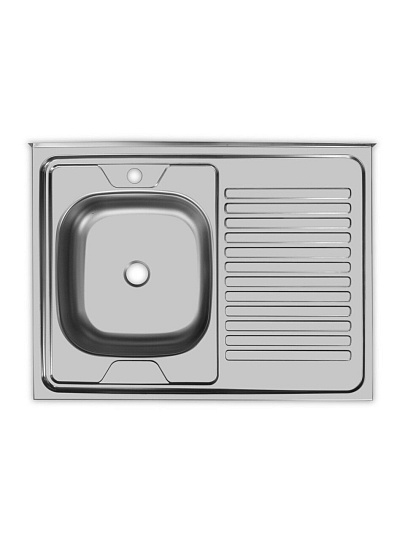 Мойка кухонная накладная, Ukinox, нержавеющая сталь, 800х600х120 мм, ECO800.600 L