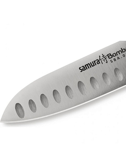 Нож кухонный Samura, Bamboo, сантоку, нержавеющая сталь, 13.7 см, рукоятка сталь, SBA-0093/K