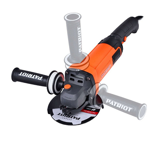 Угловая шлифовальная машина Patriot, AG 128E, 1300 Вт, 125 мм, регулировка оборотов, пылезащищенная