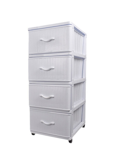 Комод 4 ящика, Дюна, 40х50х94 см, белый, 04014, Dunya Plastik