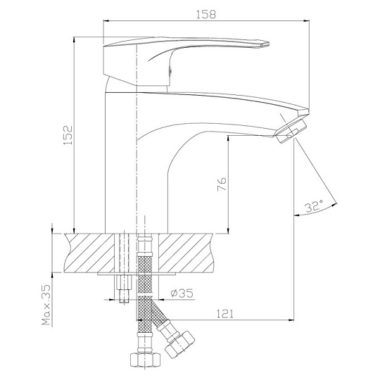 Смеситель для биде, Rossinka, с картриджем, хром, T40-15