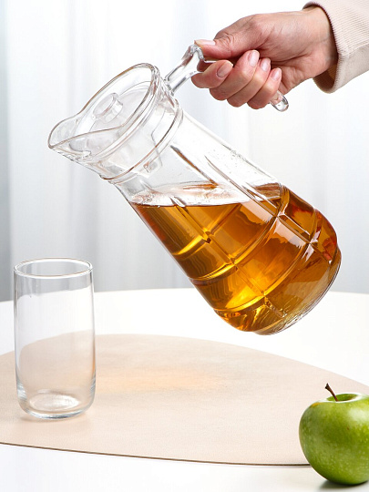 Кувшин стекло, 1.8 л, Пикси, прозрач, с крышкой, Y4-11029