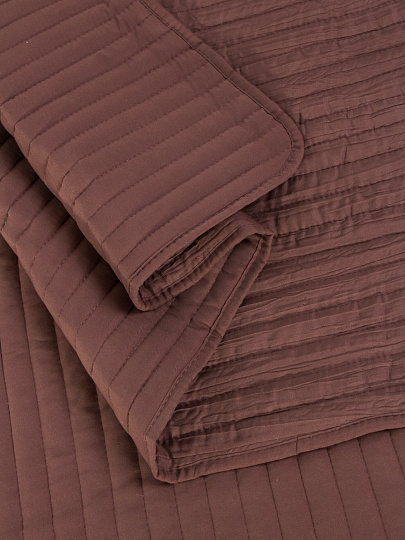 Покрывало евро, 220х200 см, 100% полиэстер, стеганое, Silvano, Жатка Элит, коричневое