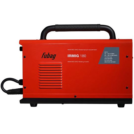Сварочный аппарат инверторный, Fubag, Irmig 180, 5.1 кВт, 180 А, проволока, полуавтоматическая сварка, + горелка FB 250