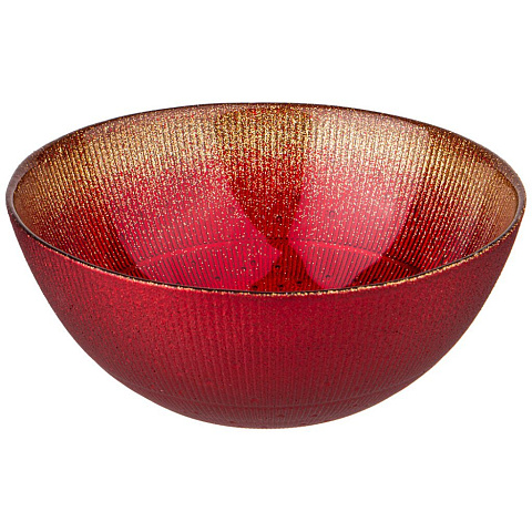 Салатник стекло, круглый, 15 см, Glamour Red, Akcam, 339-246