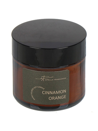 Свеча декоративная ароматическая, 5х5.5 см, в стакане, Stella Fragrance, St Cinnamon Orange, 50 гр, SF0420