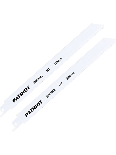 Набор полотен для сабельной пилы 228 мм, 2 шт, 14 TPI, металл, Patriot, 814010512