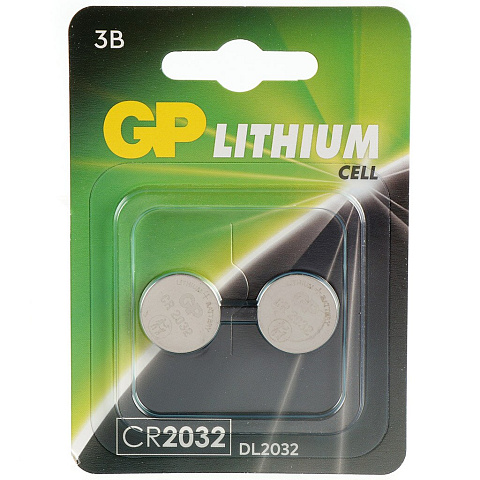 Батарейка GP, CR2032, Lithium, литиевая, блистер, 2 шт, 17041