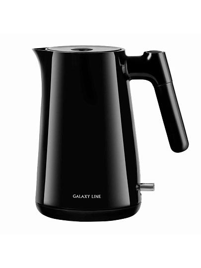 Чайник электрический Galaxy Line, GL 0336, черный, 1 л, 2200 Вт, скрытый нагревательный элемент, пластик
