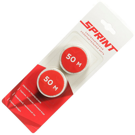 Нить сантехническая 2 шт, 50 м, Sprint, блистер, 61013