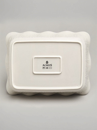 Форма для запекания керамика, 24х32х8 см, 2.5 л, прямоугольная, Agness, Beige, 780-122