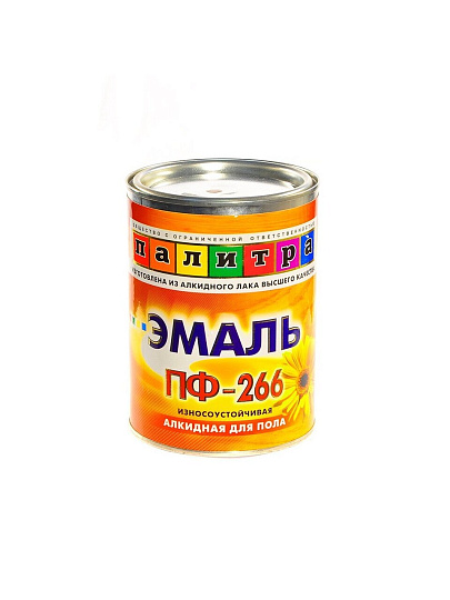 Эмаль Палитра, ПФ-266, алкидная, желто-коричневая, 0.9 кг