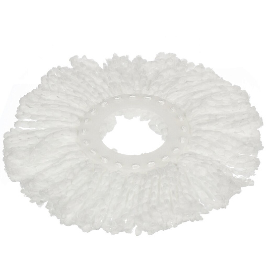 Сменный блок для швабры микрофибра, 35х35 см, круглый, белый, Verde, Spin Mop, 39069