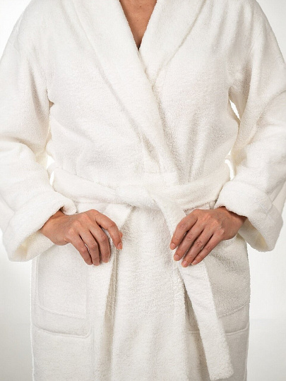 Халат женский, махровый, 100% хлопок, молочный, L-XL, 48-50, Silvano