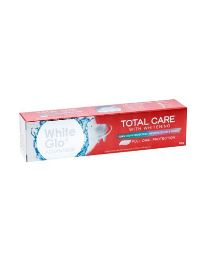 Зубная паста White Glo, Тотальная защита, 80 г, отбеливающая