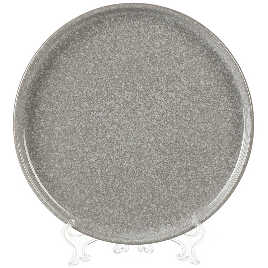 Тарелка обеденная, керамика, 27 см, круглая, Stone, Daniks, HMN240412A1-D/P, серая