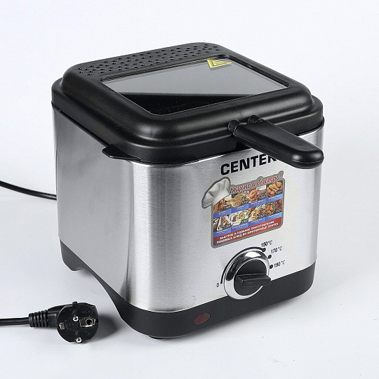 Фритюрница Centek, CT-1430, 1500 Вт, антипригарная чаша, стальной корпус, емкость на 1,5 масла, CT-1430