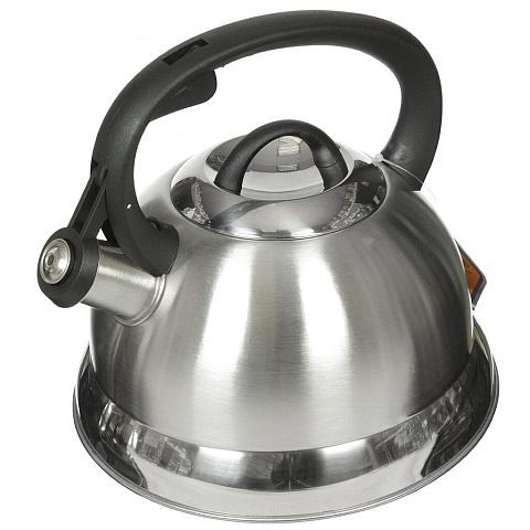 Чайник нержавеющая сталь, 2.5 л, со свистком, сатиновый+зеркальный, Webber, индукция, ВЕ-0554