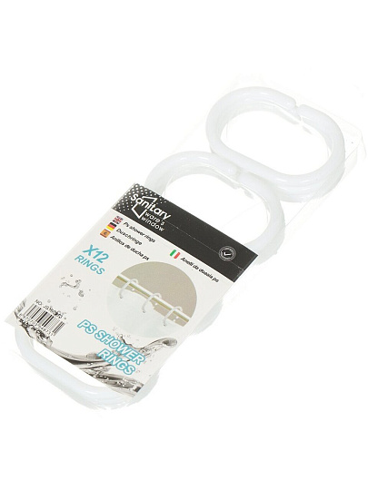 Кольца для штор, 12 шт, белые, Y3-561