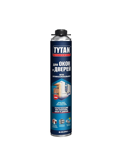 Пена монтажная Tytan, Professional, профессиональная, 750 мл, для окон и дверей, всесезонная, 15539