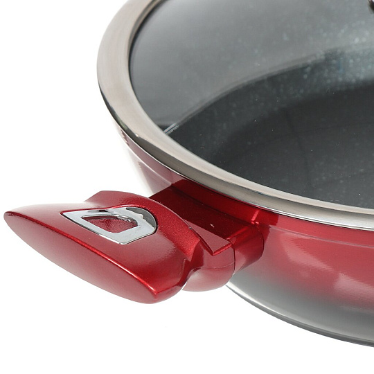 Сотейник с антипригарным покрытием Berlinger Haus Metallic Line 1626N-ВН со стеклянной крышкой, 3.8 л, 28 см