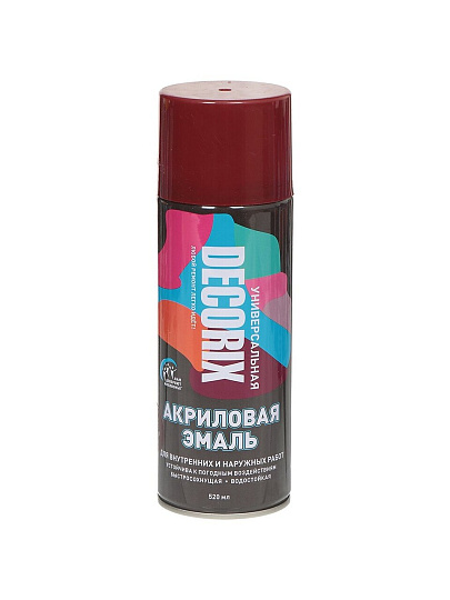 Эмаль аэрозольная, Decorix, универсальная, акриловая, глянцевая, коричневая, A39, 520 мл