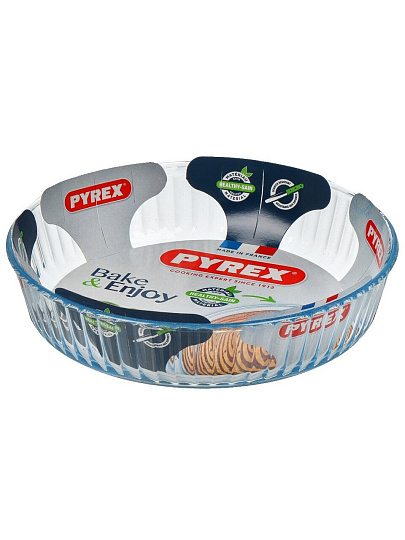 Форма для запекания стекло, 26 см, 2.1 л, круглая, с волнистым краем, Pyrex, Bake & Enjoy, 818B000/5046