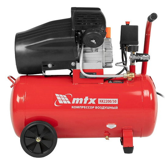 Компрессор масляный, MTX, КК-2200/50, 2.2 кВт, поршневой, 50 л, 350 л/мин, прямой, 5802415