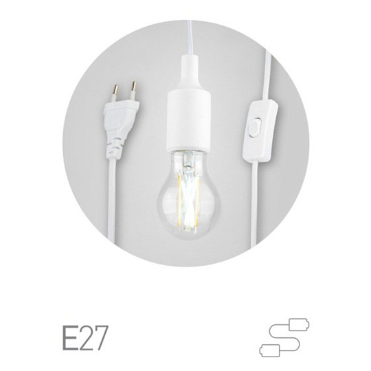 Светильник для растений, E27, 50 Вт, 220-240 В, IP20, с проводом 5 м и выключателем, Эра, FITO-Holder, Б0064206