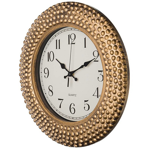 Часы настенные кварцевые "italian style" d 38 см, циферблат диам. 24 см, античное золото, 220-264