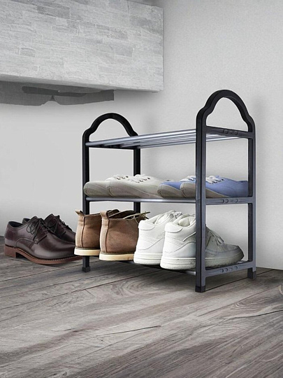 Полка для обуви, металл, пластик, 3 секции, 42х18х41 см, 15 кг, Рыжий кот, SR3, 312184