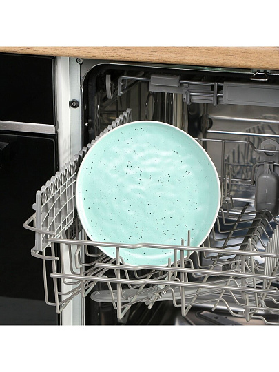 Тарелка десертная, керамика, 20.6 см, круглая, Colors, Domenik, DMD301, бирюзовая