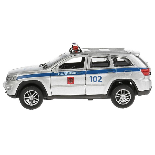 Машина Технопарк, Jeep grand cherokee полиция, 12 см, инерционная, металл, CHEROKEE-12SLPOL-SL, серебряная