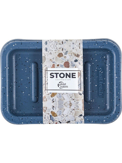 Мыльница настольная, Plast team, Stone, пластик, 13х9х3 см, темный камень