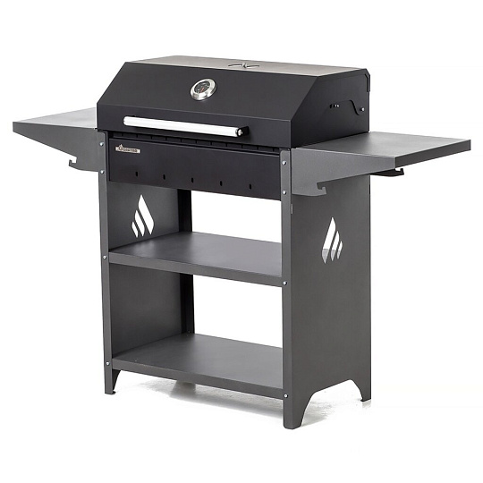 Мангал 1332х441х966 мм, 2 мм, с крышкой, гриль, полки, Gratar, Family Standart BBQ, FSB 2000