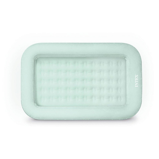 Кровать надувная Intex, 168х107х25 см, 66810NP, насос внешний, ручная, флокированная, детская, с бортами, 65 кг