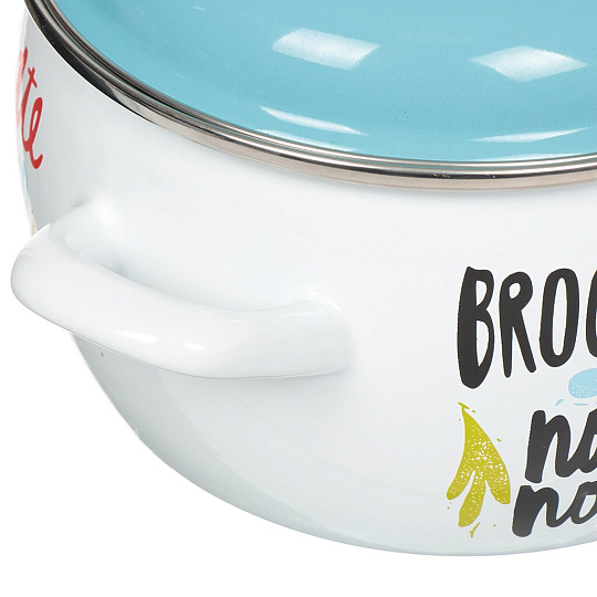 Набор посуды эмалированная сталь, 6 предметов, кастрюли 2.2,4,5.3 л, индукция, Metrot, Брокколи, 2701