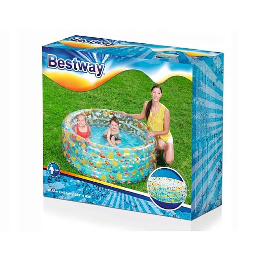 Бассейн надувной Bestway, 150х53 см, Тропические фрукты, 51045, 445 л
