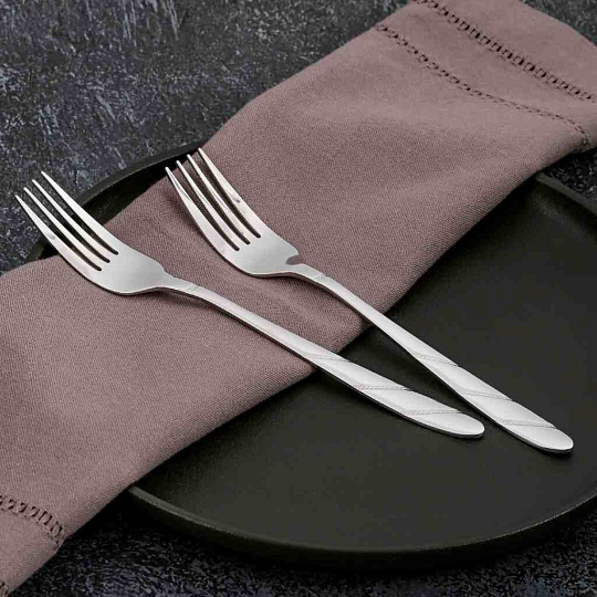 Вилка нержавеющая сталь, 2 предмета, столовая, Domenik, Pearl, DMC060