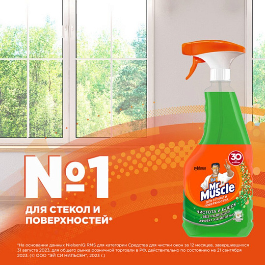 Средство для стекол Мистер Мускул, 530 мл, с курком, 103560/659804