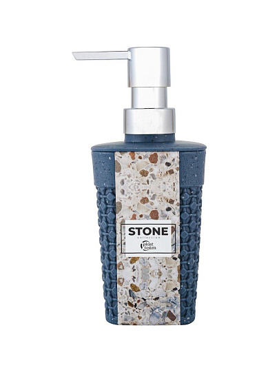 Дозатор для жидкого мыла, Plast team, Stone, пластик, 7.5х5.8х16.6 см, темный камень