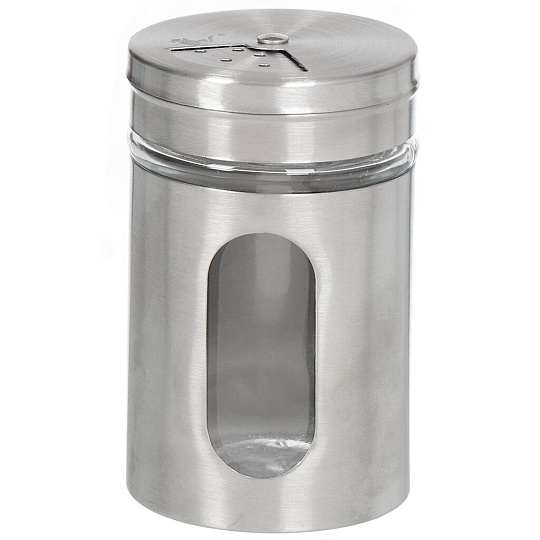 Банка для специй металл, 8 см, серебристая, Y125