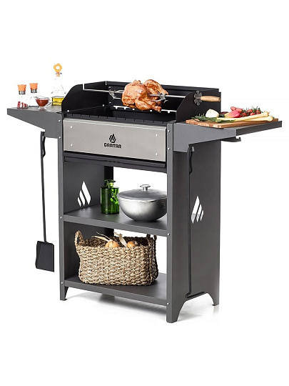 Мангал 1332х600х394х1041 мм, 2 мм, гриль, складные полки, Gratar, Family Optima Grill, FOG2000