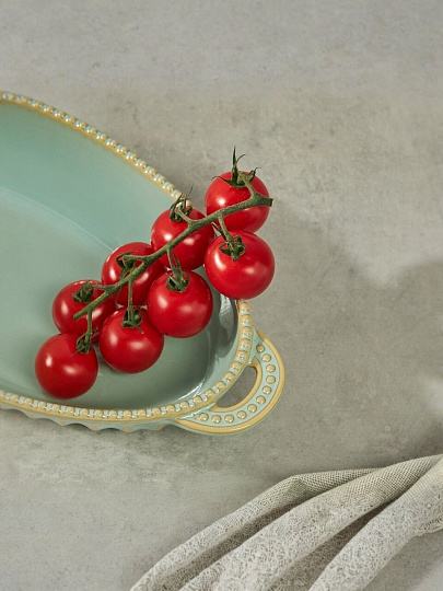 Форма для запекания керамика, 16х33х5.5 см, овальная, зеленая, BY Collection, 826-379