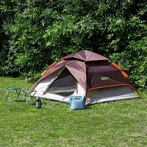 Палатка 3-местная, 210х210х140 см, 2 слоя, 1 комн, с москитной сеткой, Green Days, GJH-138 А