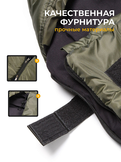 Спальный мешок одеяло, 190+35х90х10 см, -5 °C, термофайбер 300г/м2, с капюшоном, подклад хлопок/бязь 140г/м, Следопыт, PF-SB-48