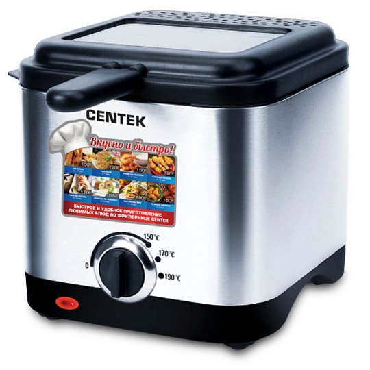 Фритюрница Centek, CT-1430, 1500 Вт, антипригарная чаша, стальной корпус, емкость на 1,5 масла, CT-1430